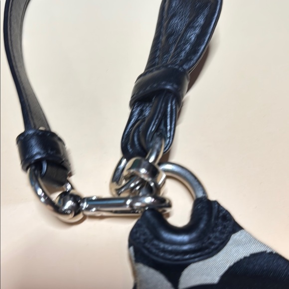 Coach Black and Gray Signature Shoulder Bag